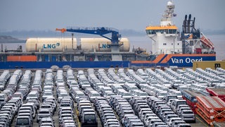 Eurogate Terminal in Bremerhaven - Stellfläche für Import Fahrzeuge.