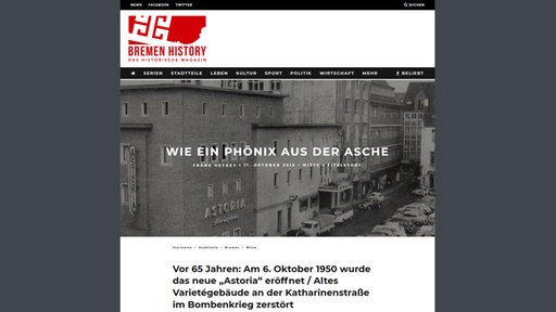 Screenshot der Website bremen-history.de