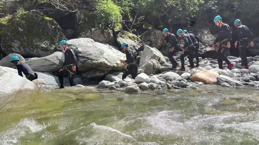 Das Werder Bremen Team bei der Canyoning Tour.