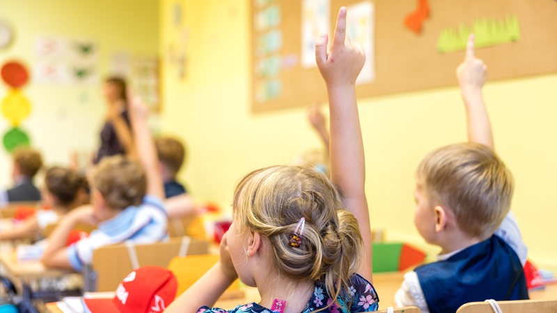 Schüler zeigen auf 