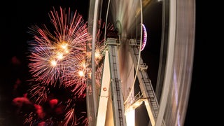 Feuerwerk auf dem Bremer Freimarkt.