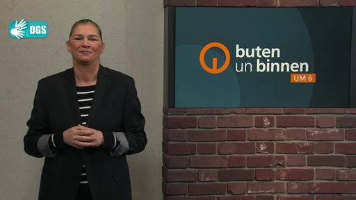 Die Moderatorin Gunda Helmes und Felix Krömer im Studio von buten un binnen