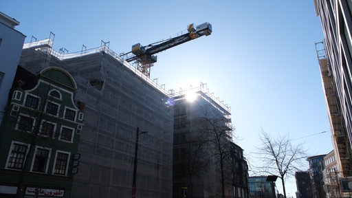 Baustelle mit Kran in Bremen 