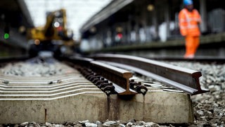 Gleisarbeiten bei der Bahn