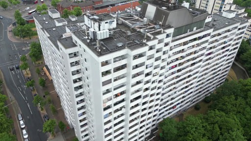 Das Hochhaus- gebäudekomplex "Grohner Düne" in Bremen Vegesack. 