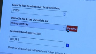 Eine Internetseite, wo man die Grundsteuer angeben kann.