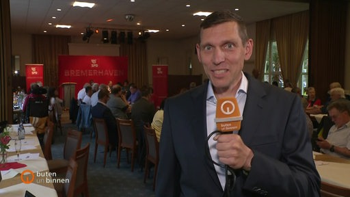 Hauke Hirsinger in einer Schalte beim SPD Parteitag. 