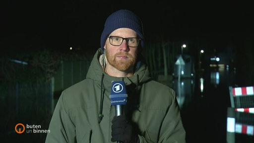 Jan Meier-Wendte in der Schalte zum Hochwasser in Lilienthal. 