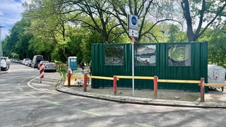 Ein grüner Container am Hohentorsplatz in der Bremer Neustadt für Drogenabhängige 