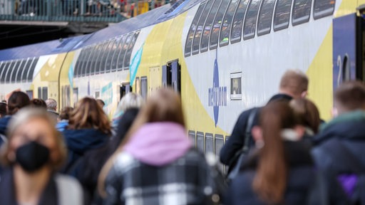 Voller Bahnsteig am Hauptbahnhof Hamburg