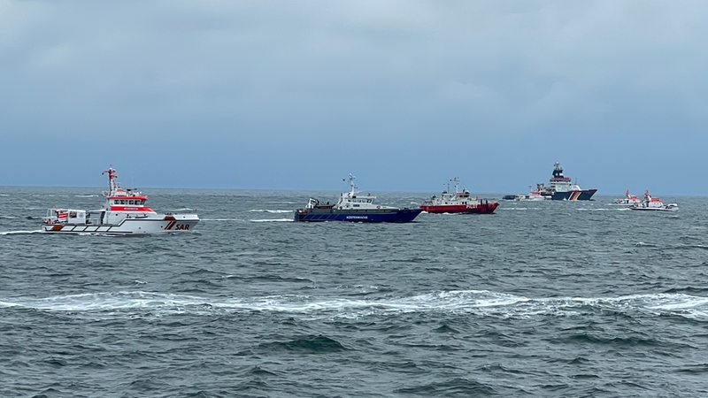 Verschiedene Schiffe von auf der Nordsee