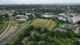 Drohnen-Bild über die Leherheide.