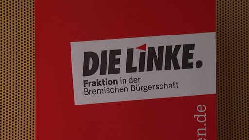 Ein Banner der Linken.