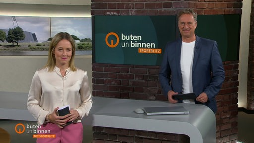 Lea Reinhard und Stephan Schiffner im Studio von buten un binnen