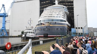 Das Kreuzfahrtschiff "Disney Treasure" verlässt an diesem Samstag das Baudock der Papenburger Meyer Werft.