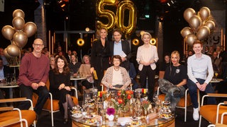 3nach9 mit Moderatorin Marianne Koch, Politikerin Ursula von der Leyen, Sängerin Sarah Connor, Schriftsteller Joachim Meyerhoff, Schauspielerin Iris Berben und Lasse Stolley.