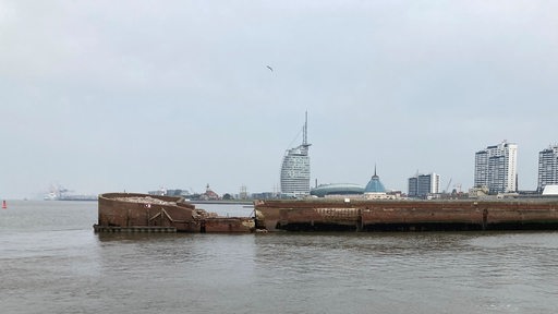 Die Nordmole in Bremerhaven ohne Leuchtturm.