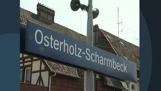 Ein Schild, wo "Osterholz-Scharmbeck" draufsteht.
