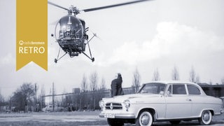 Hunbschrauber Kolibri und Auto der Marke Borgward