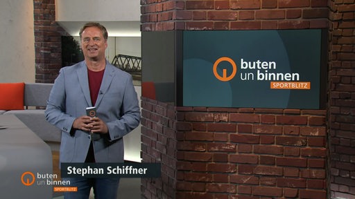 Moderator Stephan Schiffner im Sportblitz Studio. 