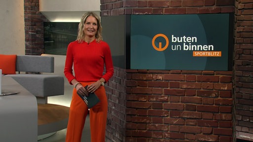 Moderatorin Janna Betten im Sportblitz Studio. 