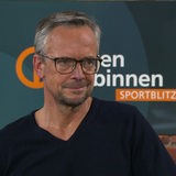 Sportreporter Axel Pusitzky als Talkgast im Sportblitzstudio.