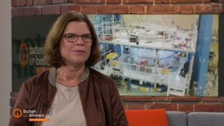 Die Wirtschaftssenatorin Kristina Vogt zu Gast im Studio von buten un binnen.