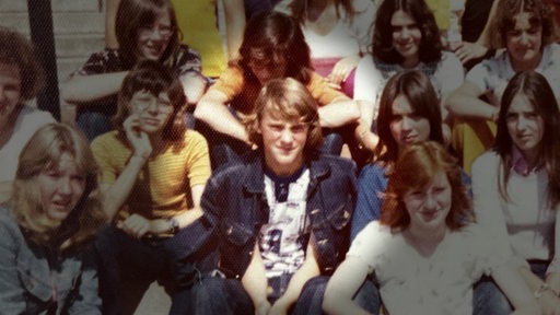 Thomas Schaaf auf einem alten Klassenfoto in der Schulzeit. 