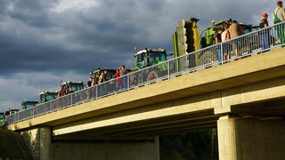 Rund 100 Landwirte protestieren gegen aktuelle Agrarpolitik.